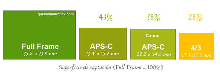 Tamaño de los sensores de las cámaras réflex y EVIL