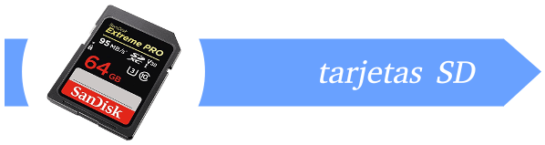 Tarjetas SD para cámaras