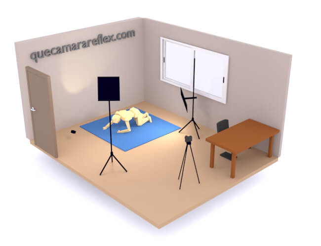 Estudio para clases de yoga o preparación física