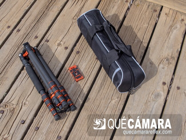 Trípode K&F Concept D255C4 - modo transporte, bolsa, placa para móvil